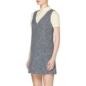 Suistudio (Suitsupply) Blue/green and White Houndstooth Cedar shift Dress sz 10